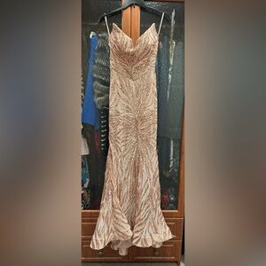 $550 Portia and Scarlett sequin strapless long dress size 6
